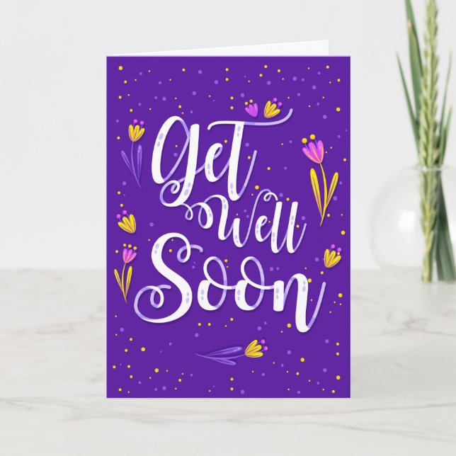 Carte Soyez Bien Bientôt Typographie Violet foncé Saluta (Devant)