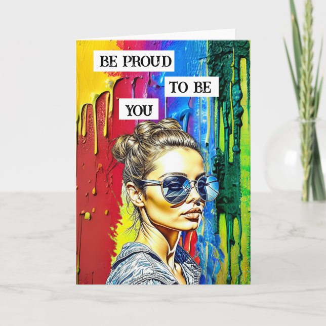 Carte Soyez Fiers D'Être Vous | Femme dans les lunettes  (Devant)
