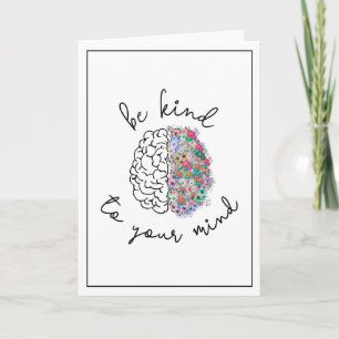 Carte Soyez Gentil À Votre Esprit Floral Cerveau Santé M