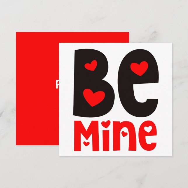 Carte Soyez la typographie des mines Valentines Day Roug (Devant / Derrière)