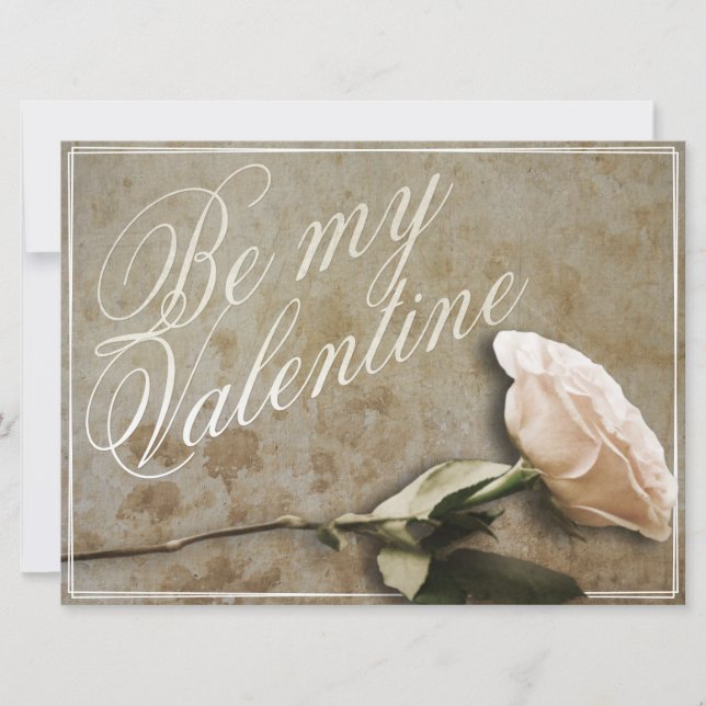 Carte Soyez ma Saint Valentin avec Rose (Devant)