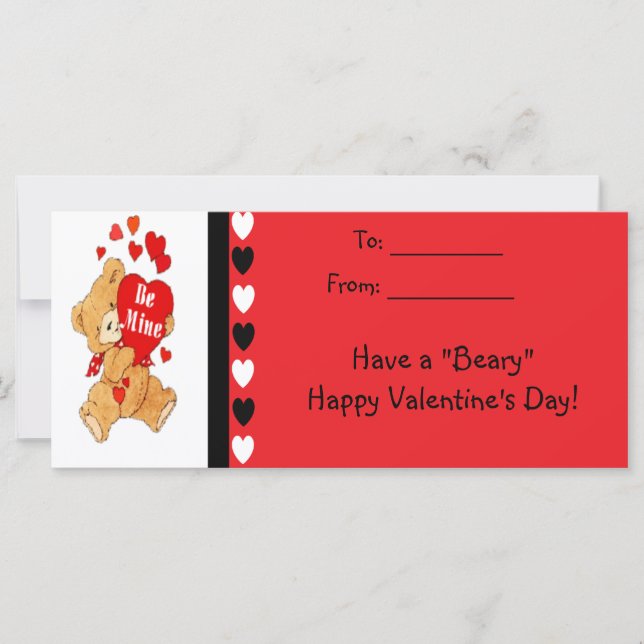 Carte Soyez mien Ours Enfants Béary Bonne Valentines Car (Devant)
