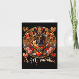 Carte Soyez mon chien de la Saint-Valentin Fleur Cœur ro