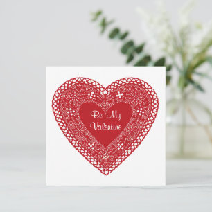 Carte Soyez mon coeur de dentelle Vintage Valentine