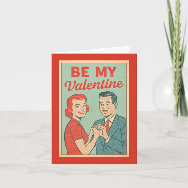 Carte Soyez Mon Salutation Valentine Retro (Devant)