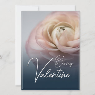 Carte Soyez Mon Valentin - Avec Grosse Rose Rose