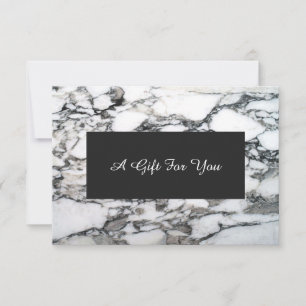 Carte Spa en marbre d'argent Faux et certificat cadeau d