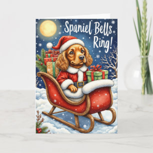 Carte Spaniel Bells Ring - Cocker Spaniel Christmas