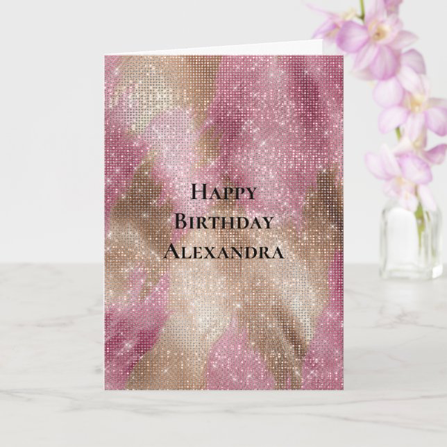 Carte Sparkings Rose Gold Southwest Faux Cowhide Anniver (Orchidée)