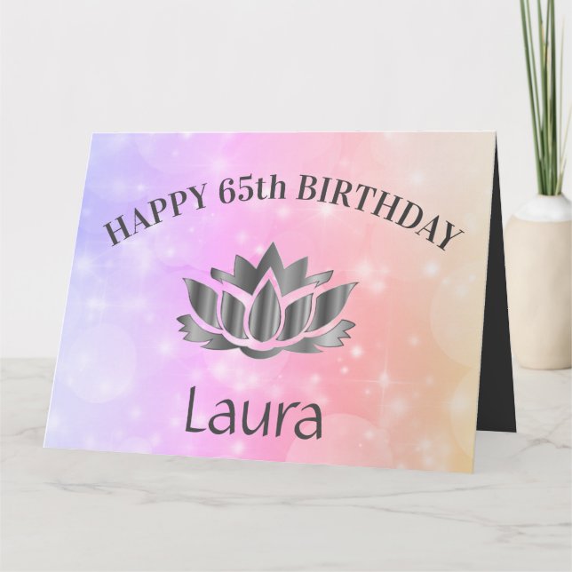 Carte Sparkly personnalisé 65e anniversaire (Devant)