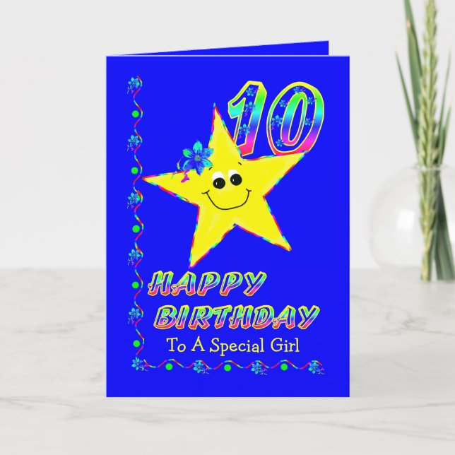 Carte Special Girl 10e Brithday (Devant)