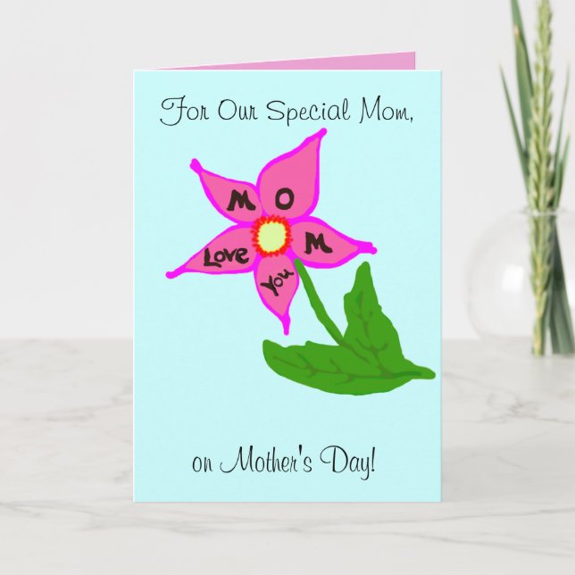 Carte Spécial Maman Rose Floral Yellow Irises Vous Aimez (Devant)