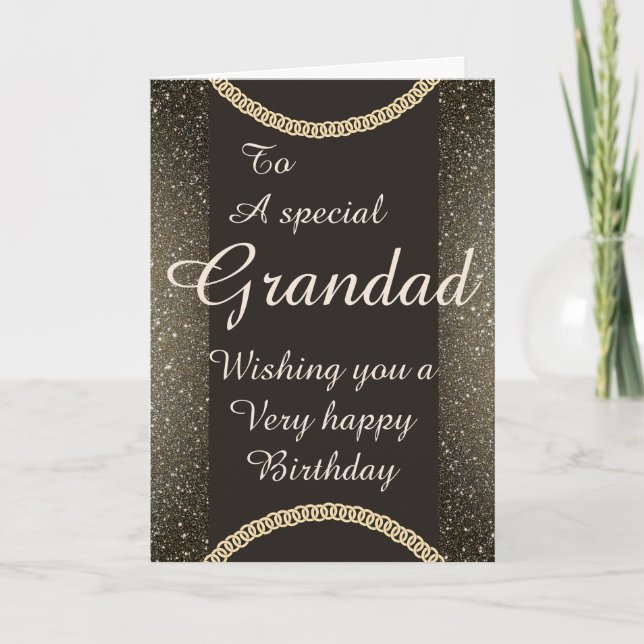 Carte spéciale grand-père d'anniversaire élégant (Devant)
