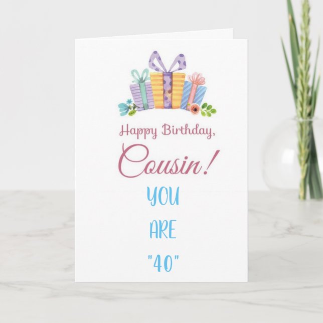 CARTE SPÉCIALE POUR LE "40ème" ANNIVERSAIRE DE COU (Devant)