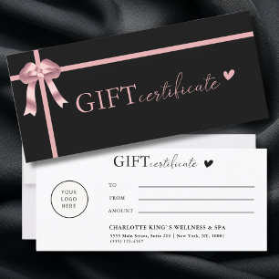 Carte Spécifique au client, Logo Certificat cadeau d'ent
