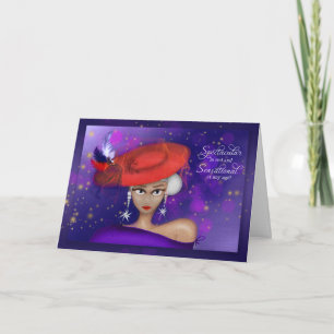 Carte Spectaculaire et sensationnel en rouge violet anni