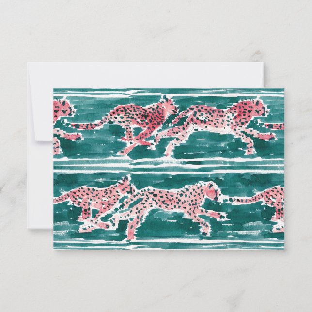 Carte SPEEDEDET CHEETAHS Safari Aquarelle Note Apparteme (Devant)