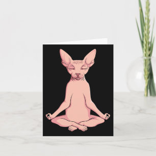 Carte Sphynx Chat Yoga Médaille Éleveur Hairless Animaux
