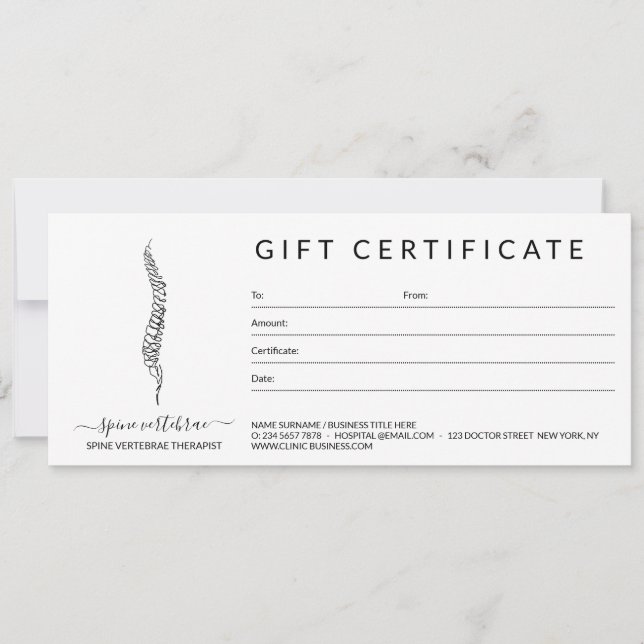 Carte Spine chrio orthopedic doctor (Devant)