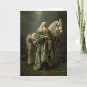 Carte Spirit of Christmas, Père Noël avec Horse Holiday