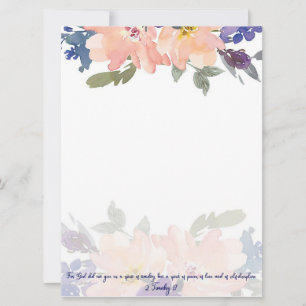 Carte Spirit of Power rose aquarelle floral