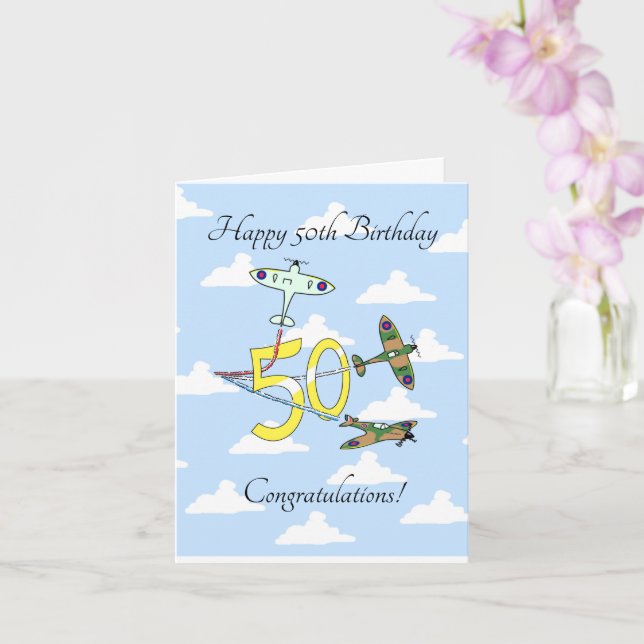 Carte Spitfires 50th Birthday (Sky) (Orchidée)