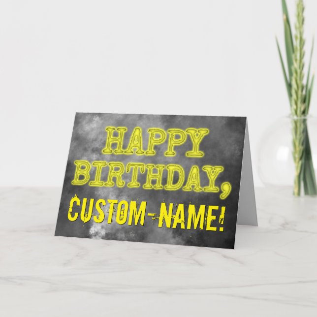 Carte Spooky Glowing Aura Look "HAPPY BIRTHDAY" + nom (Devant)