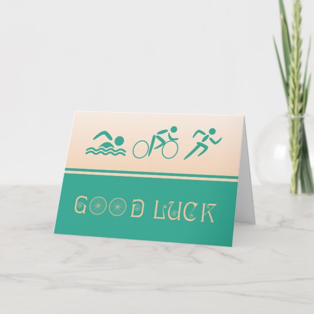 Carte Sport de triathlon de bonne chance (Devant)