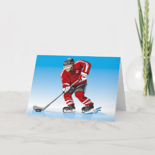 Carte Sport d'hiver de joueur de hockey de glace de
