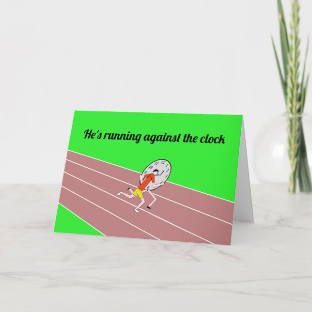 Carte sport dire courir contre l'horloge (Devant)