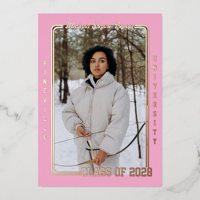 Carte Sport rose clair Faire-part Grad (Recto)