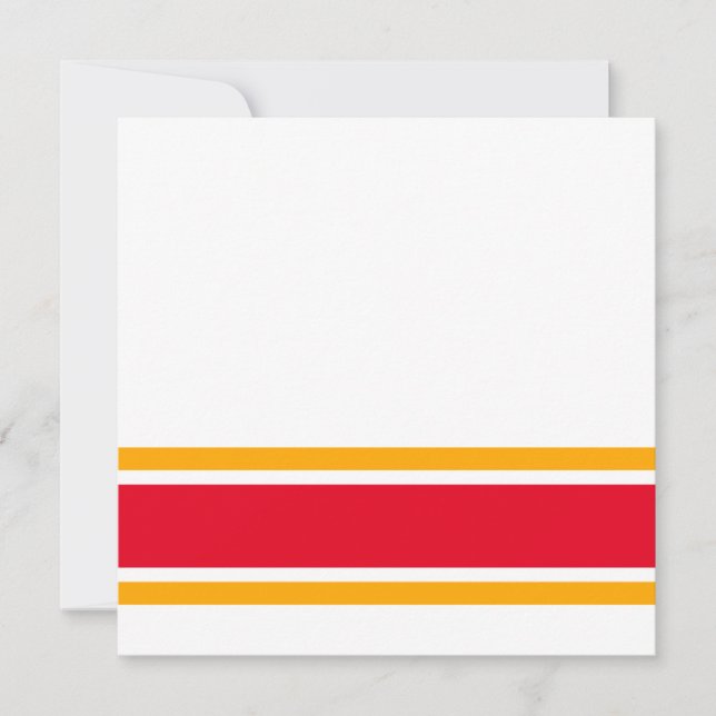 Carte Sportif Rouge Jaune Rouge Lumineux Stripes De Cour (Devant)