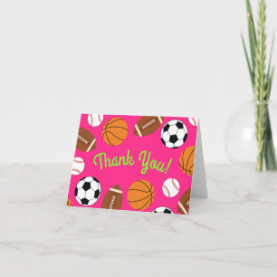 Carte Sports Anniversaire Fête Enfants Cute Rose Girls
