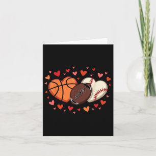 Carte Sports Love Heart Football Basketball Valentine