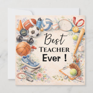 Carte Sports Teacher Thank You Gift End of School Year