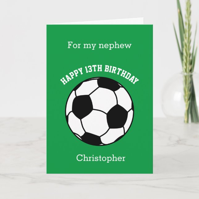 Carte Sports verts Football 13e anniversaire (Devant)