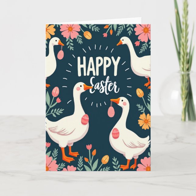 Carte Spring Garden Fowl Celebration Card (Devant)