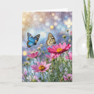 Carte Spring Vernal Equinox Fantasy Butterflies Flowers