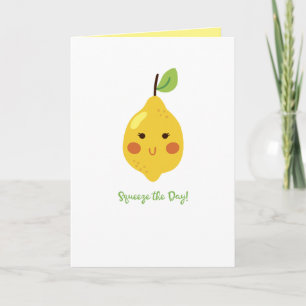 Carte Squeeze Day Punny Lemon Custom Texte intérieur