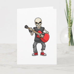 Carte Squelette à la musique avec guitare