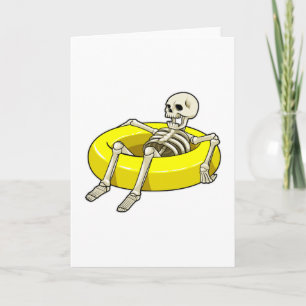 Carte Squelette à la natation avec bouée