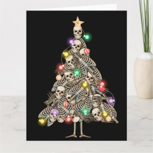 Carte Squelette Arbre de Noël Drôle laide Skeletons de N