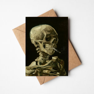 Carte Squelette avec cigarette brûlante   Vincent van Go