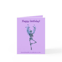 Squelette bleu dansant Humoristique Joyeux Anniver