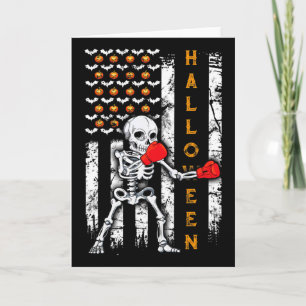 Carte Squelette Boxe Halloween Boxeur Kickboxing Mma Éta