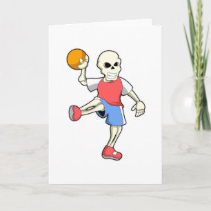 Carte Squelette chez joueur de handball avec ballon de h