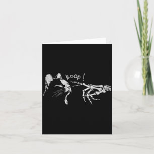Carte Squelette de main de chat noir boop sur le nez d'u