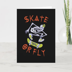 Carte Squelette de skateboard ou vol