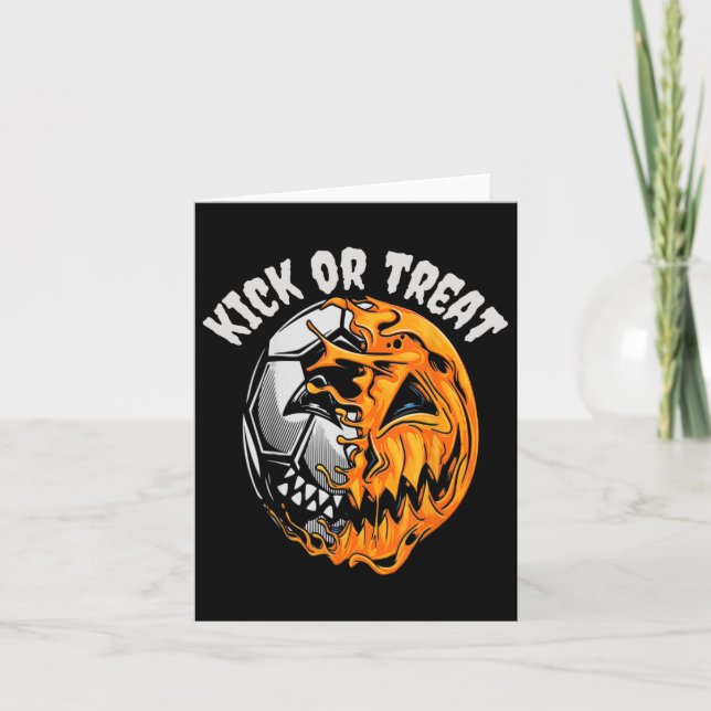 Carte Squelette de soccer d'Halloween (Devant)