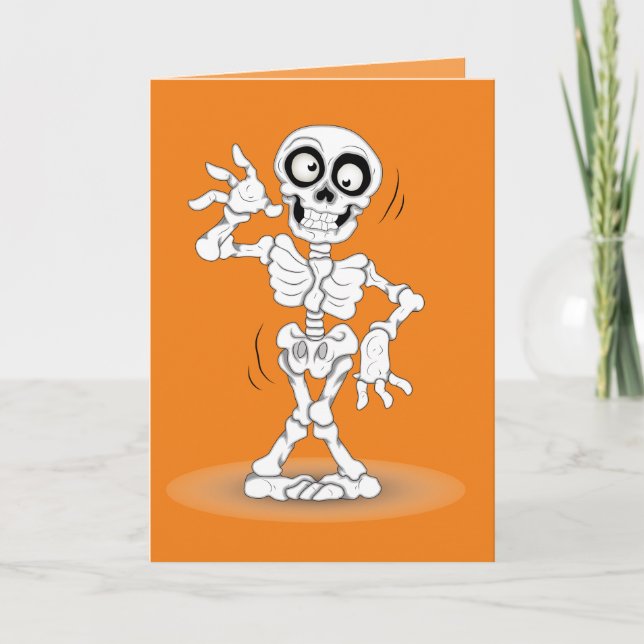 Carte Squelette d'Halloween Animé (Devant)